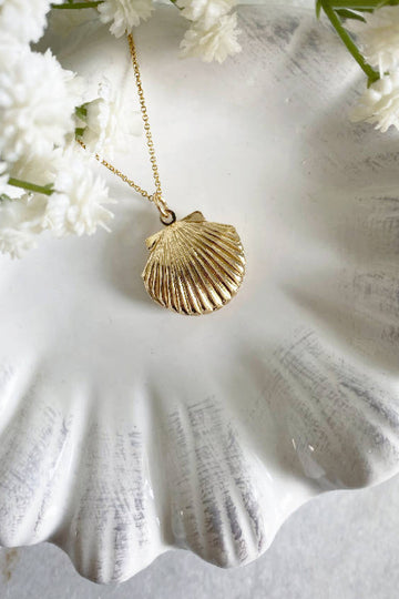 Wisteria London Clemmie Gold Clam Shell Locket Wisteria London